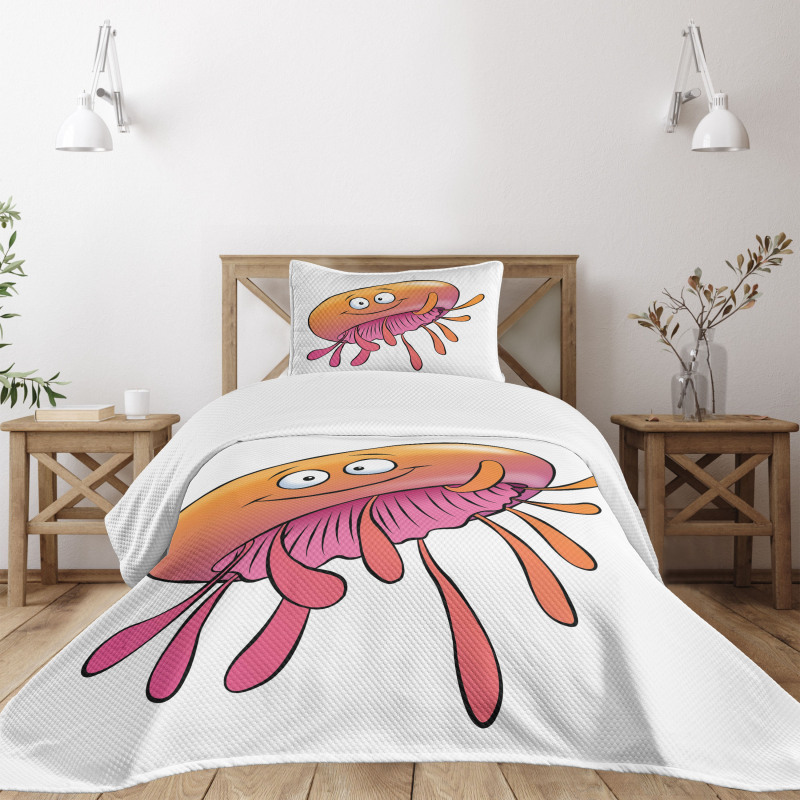 Funny Jellyfish Bedspread Set