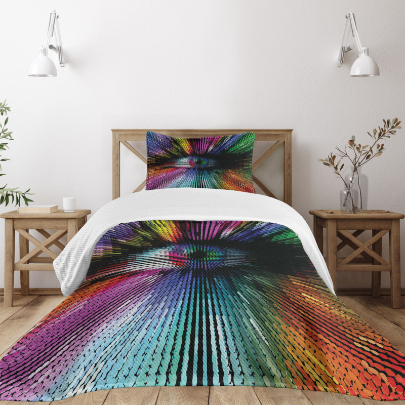 Abstract Vibrant Optical Bedspread Set