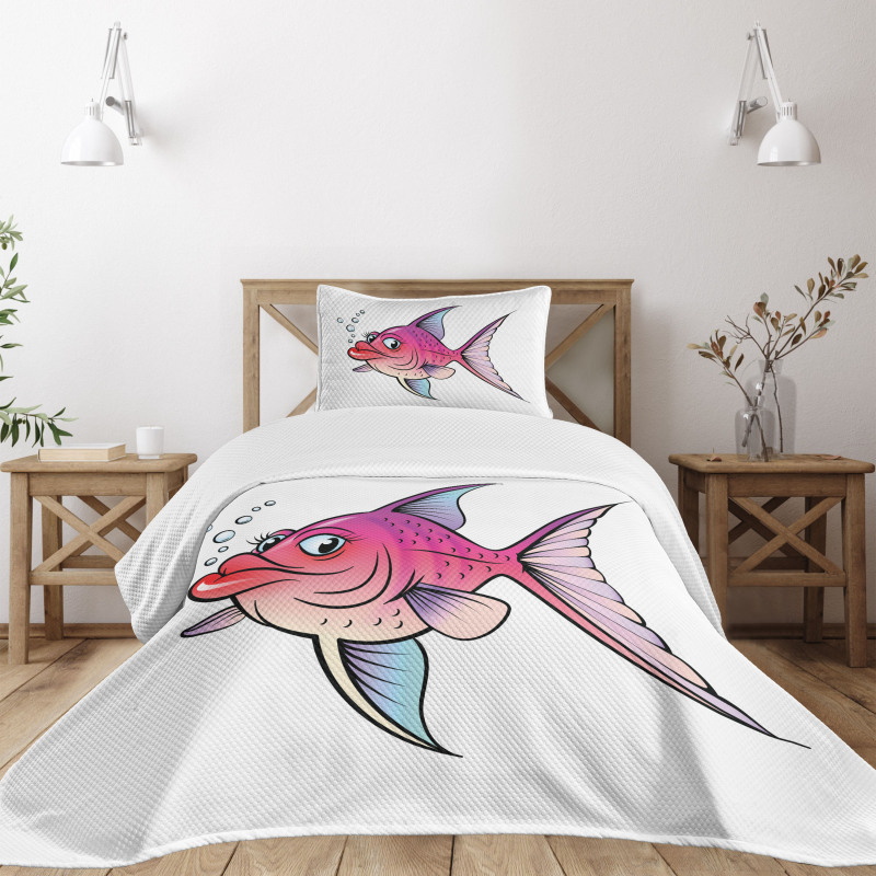 Cartoon Female Goldfish Bedspread Set