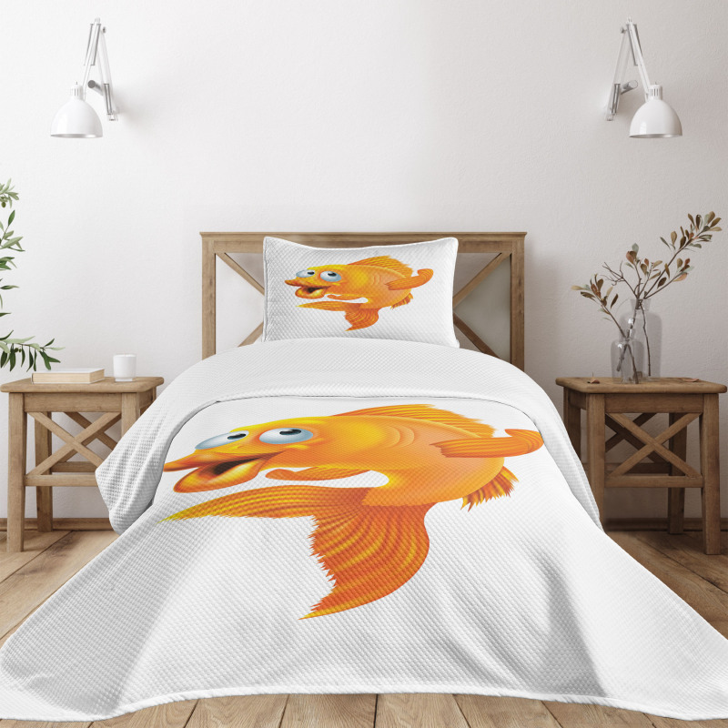 Happy Playful Goldfish Bedspread Set