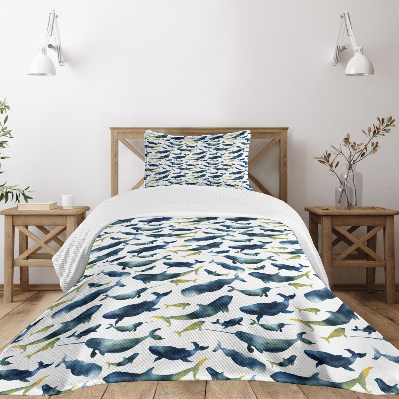 Watercolor Mammals Bedspread Set