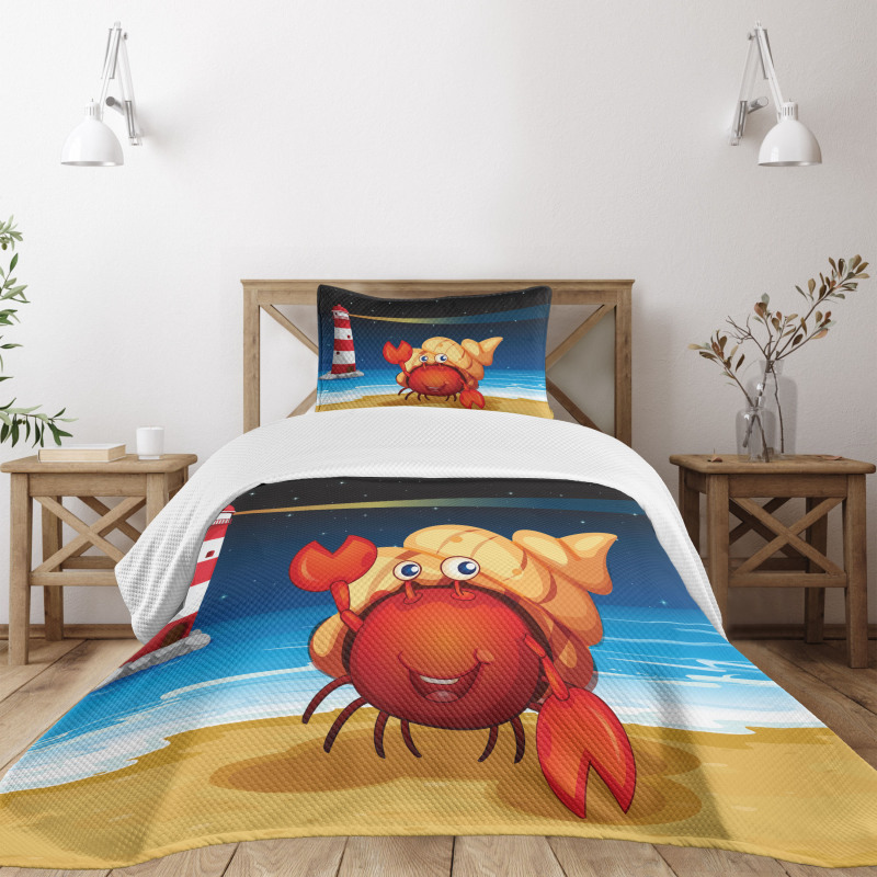 Marine Life Lighthouse Bedspread Set