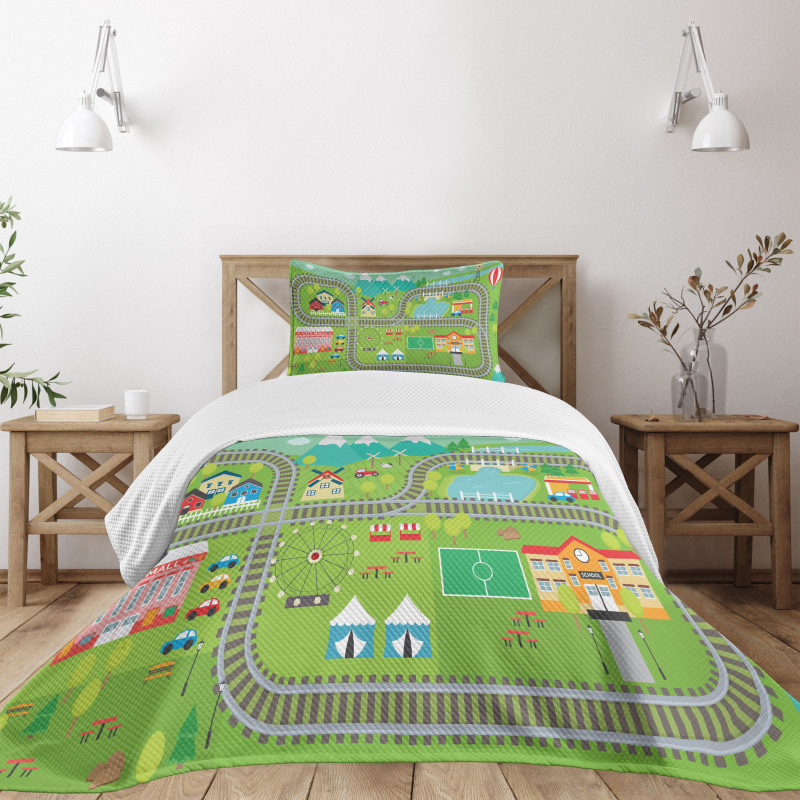 Train Tracks Bedspread Set