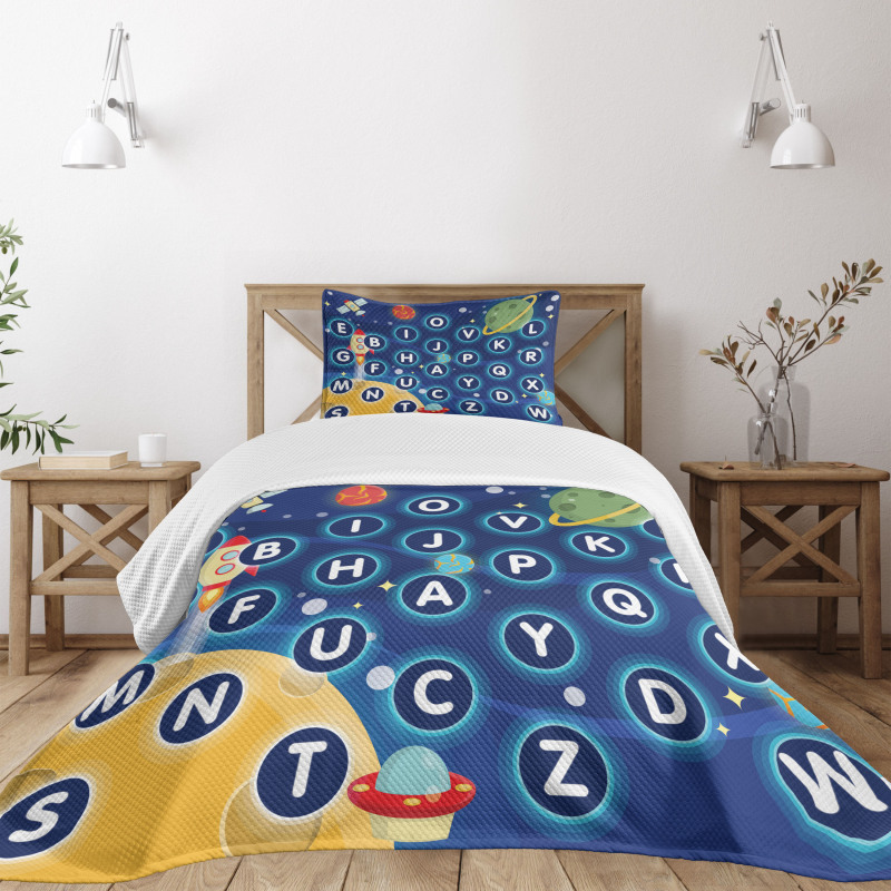 Space Letters Bedspread Set