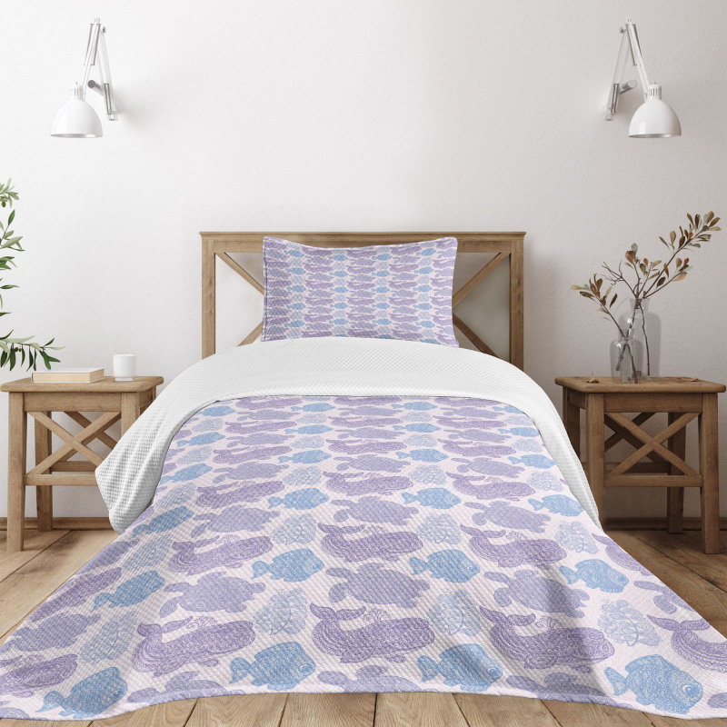 Sea Life Paisley Mehndi Bedspread Set