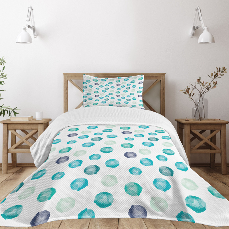 Round Shapes Pastel Colors Bedspread Set