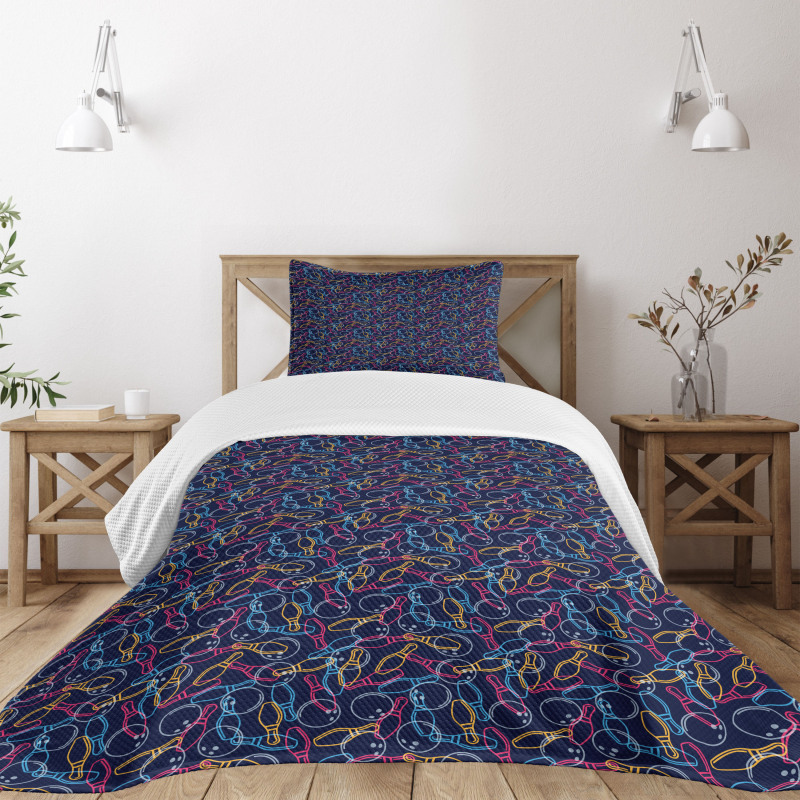 Vibrant Color Outlines Bedspread Set