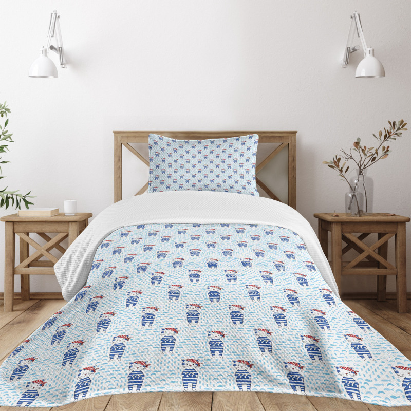 Cat in Blue Sailor Suit Bedspread Set
