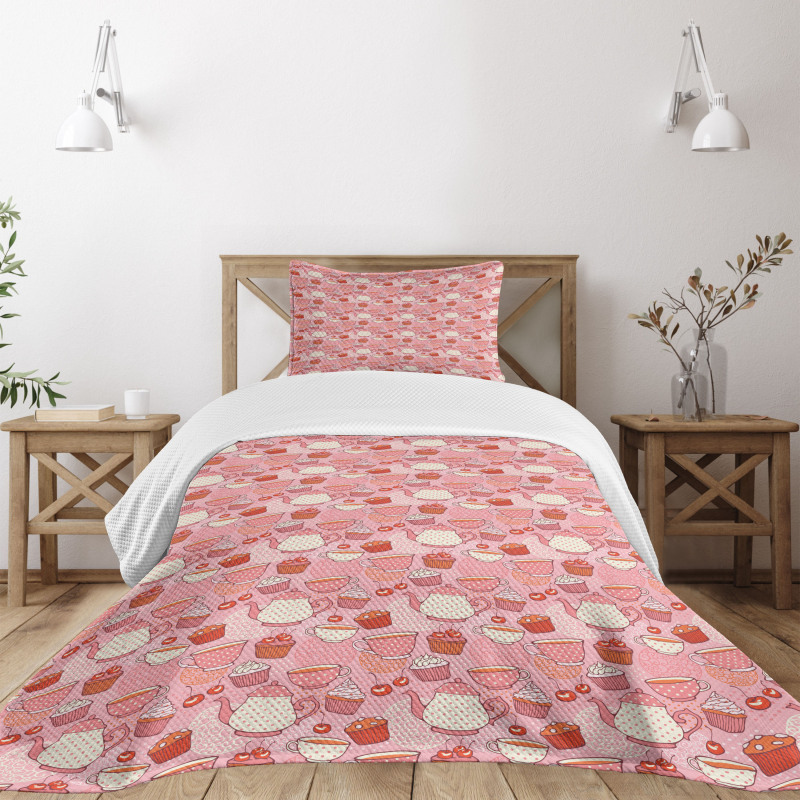 Cherries and Cupcakes Bedspread Set