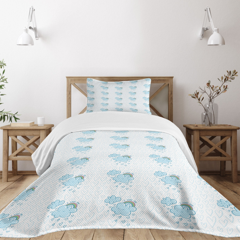 Blue Valentine Cloud Bedspread Set