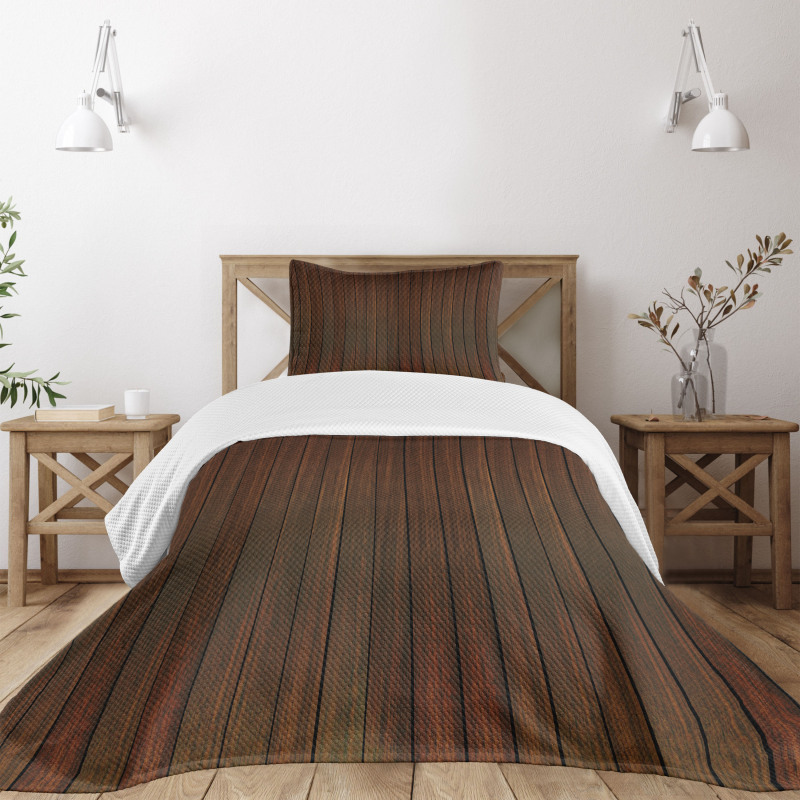 Wooden Floor Design Bedspread Set