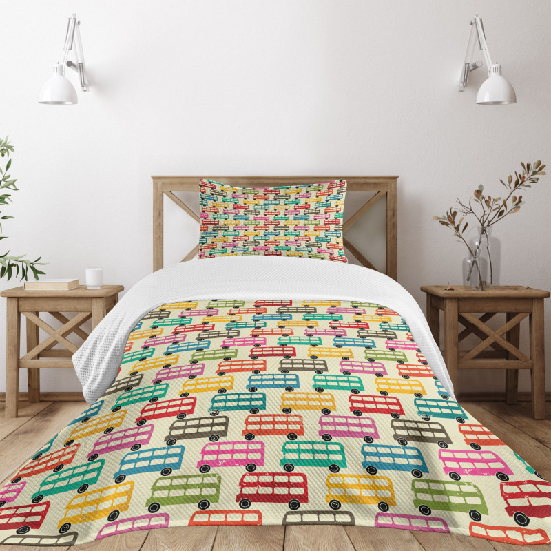 Double Decker Bus Bedspread Set