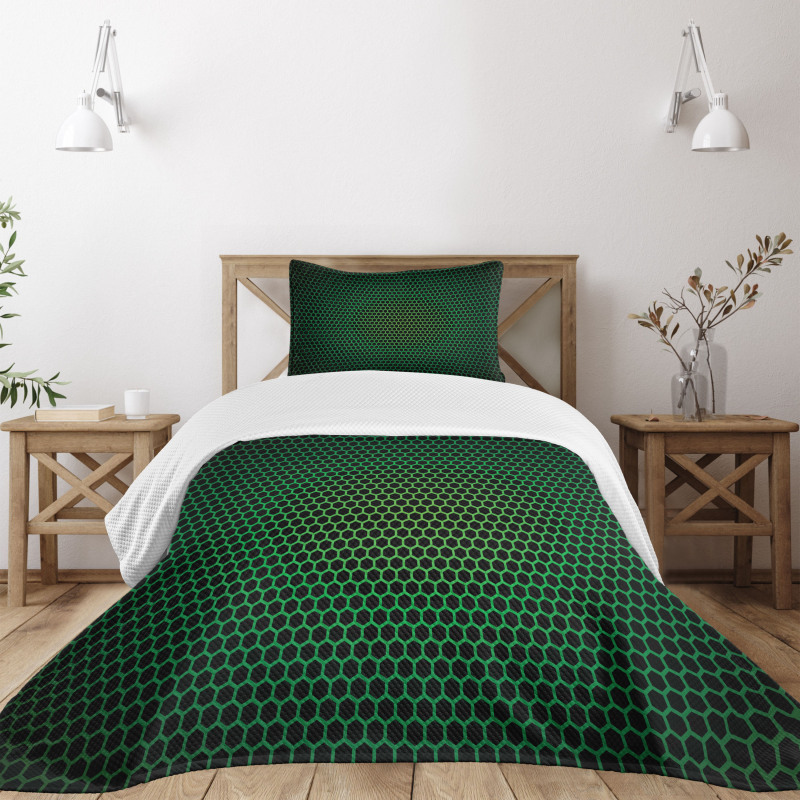 Grid Tile Polygons Bedspread Set