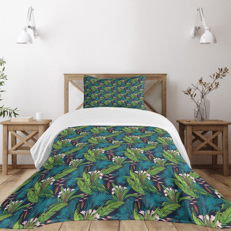 Tropical Jungle Pattern Bedspread Set