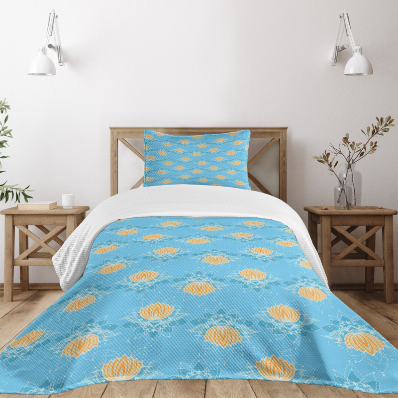 Japanese Themed Flora Bedspread Set