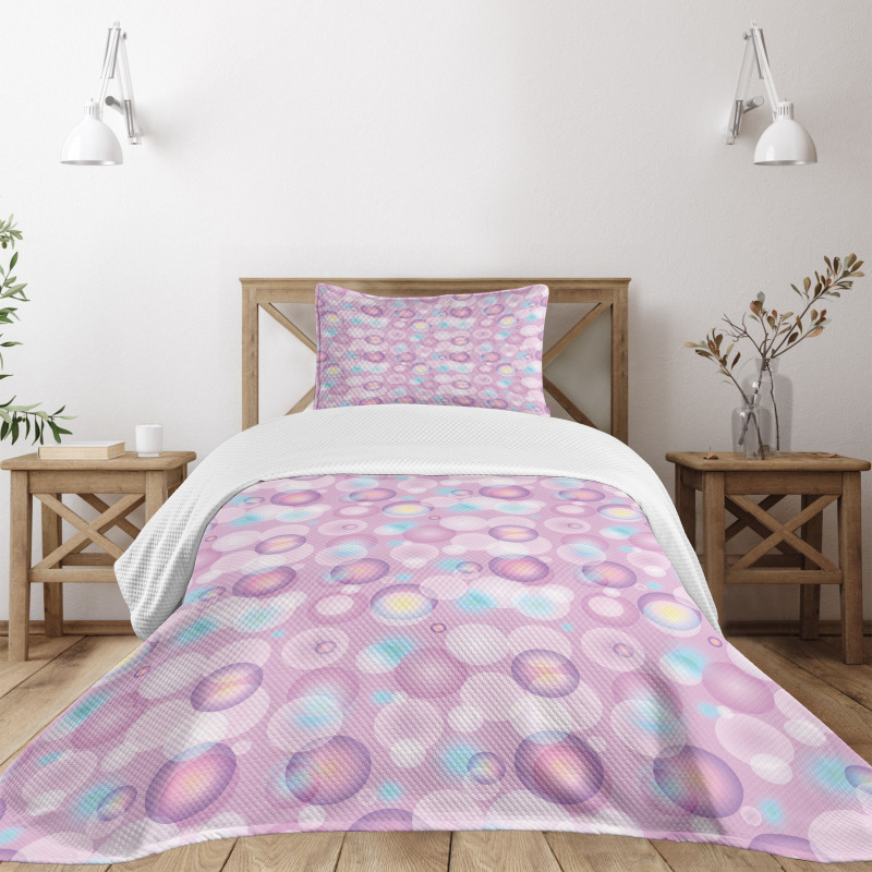 Vibrant Color Bubbles Bedspread Set