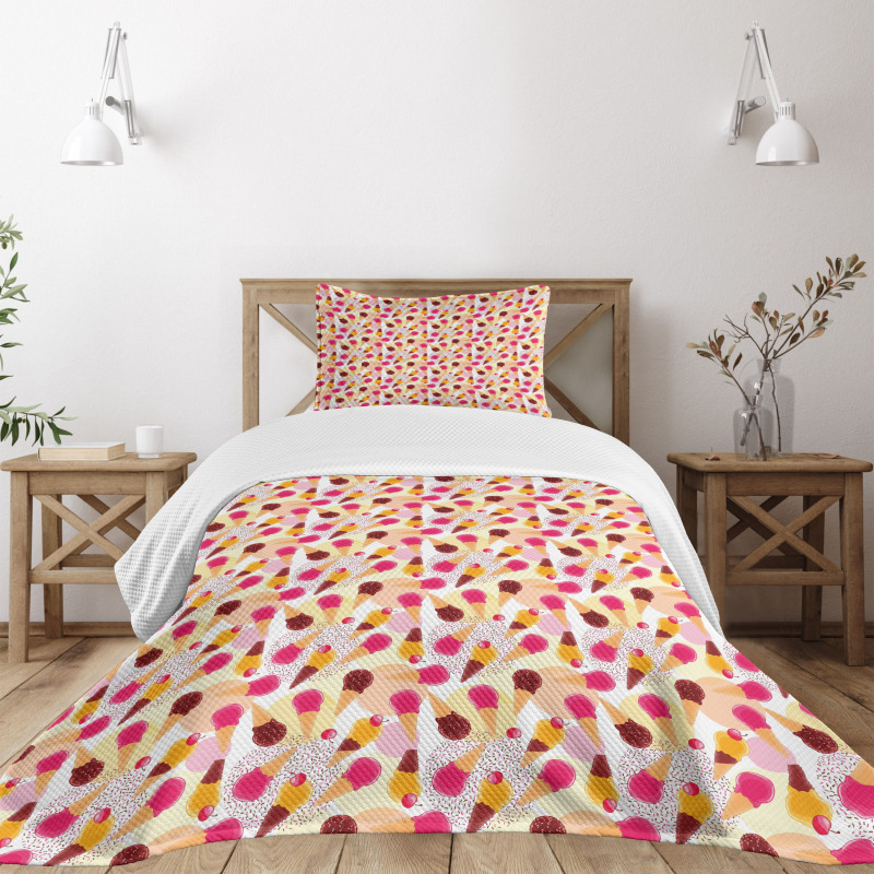 Cherries and Circles Bedspread Set
