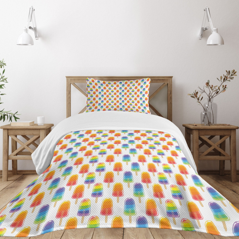 Orange Rainbow Flavor Bedspread Set