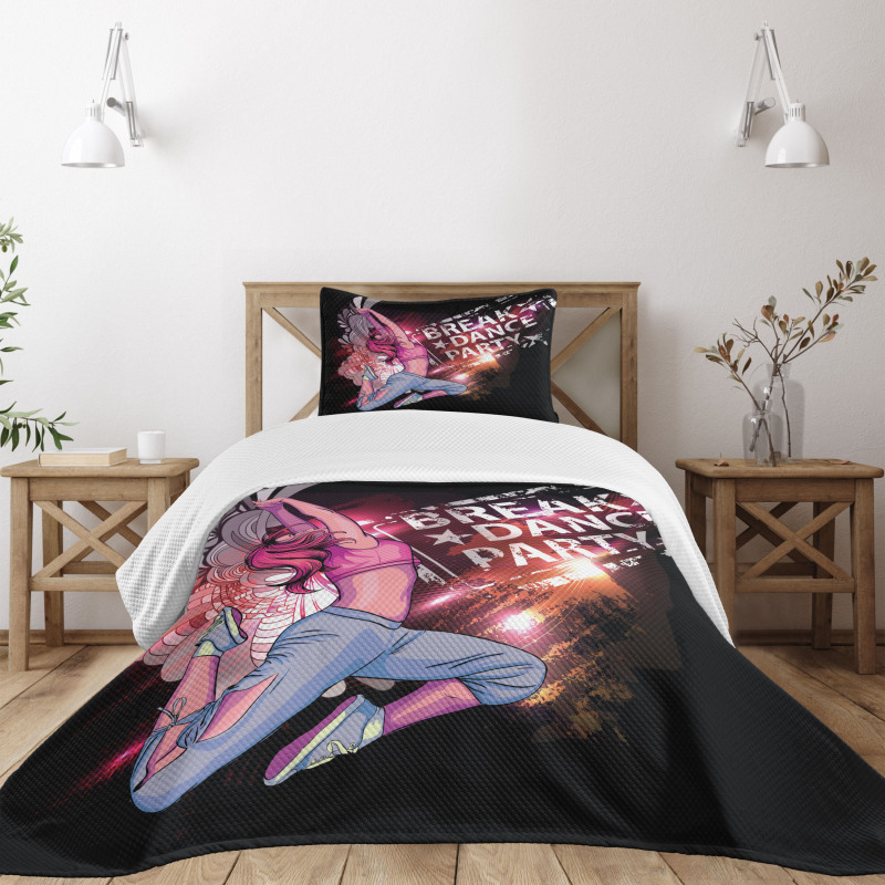 Break Dance Party Theme Bedspread Set