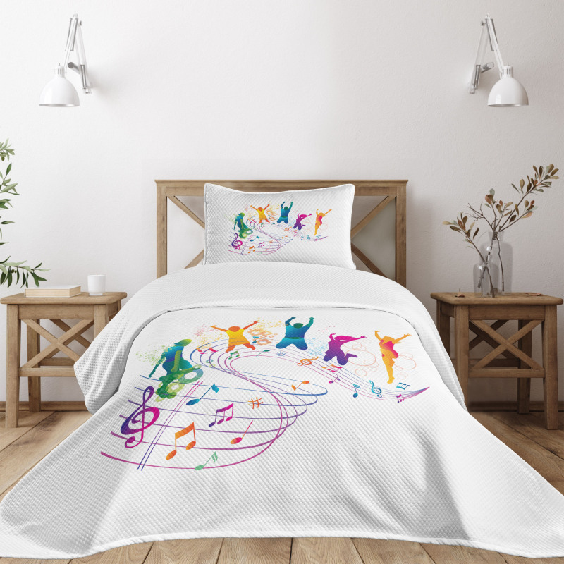 Dancing People Music Bedspread Set