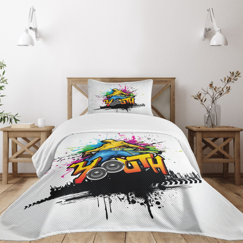 Young Man Hip Hop Culture Bedspread Set