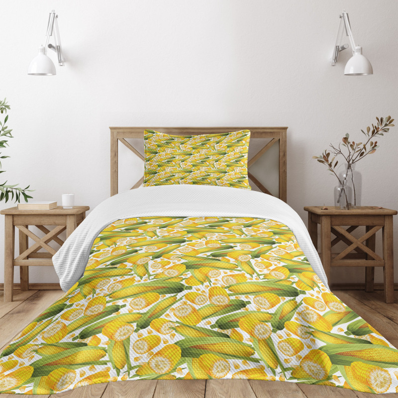 Organic Vegetable Stalks Bedspread Set