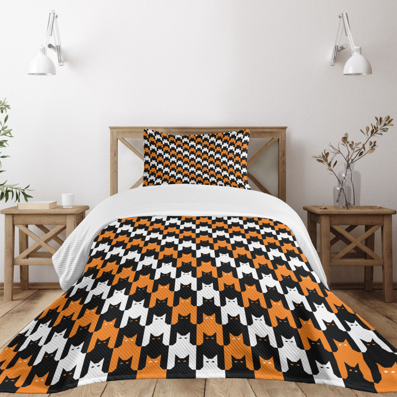 Catstooth Pattern Bedspread Set