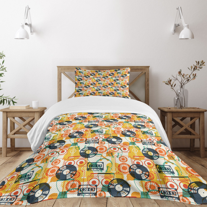 Cassette Radio Vinyl Bedspread Set