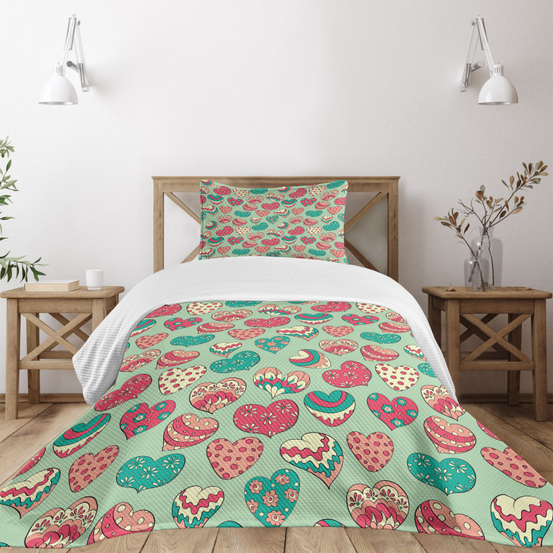 Colorful Love Cheers Bedspread Set