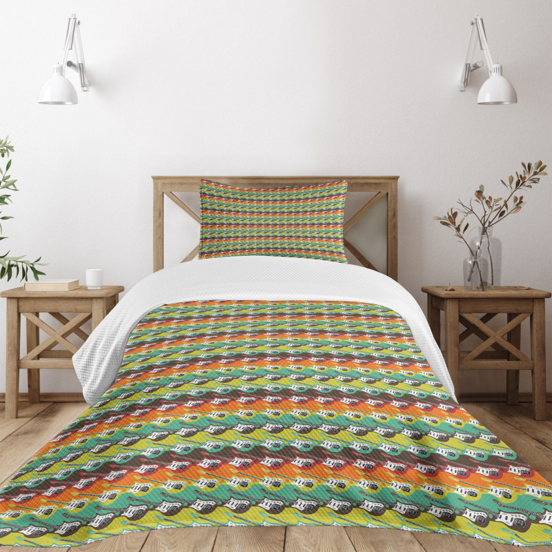 Abstract Colors Modern Bedspread Set