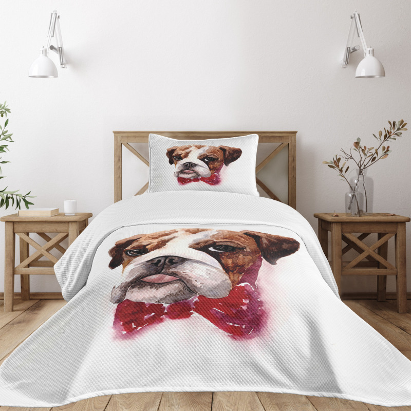 Watercolor Dog Bedspread Set