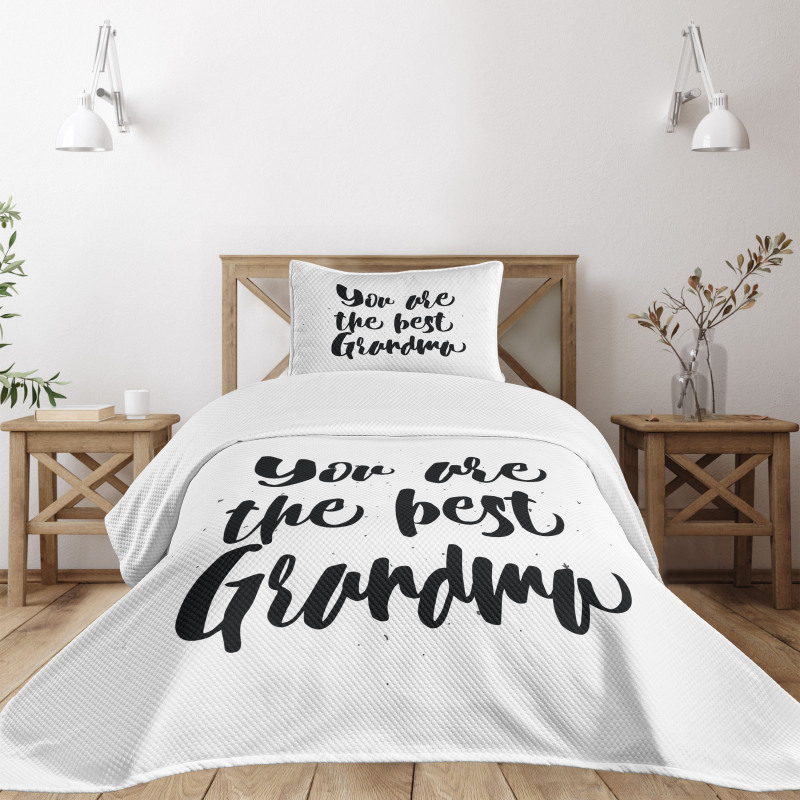 Black and White Words Bedspread Set
