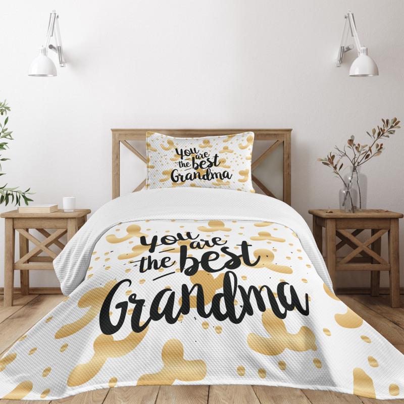 Beige Dots and Swirls Bedspread Set