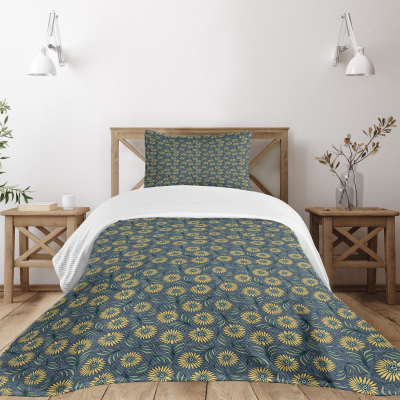 Fresh Green Foliage Leaves Bedspread Set