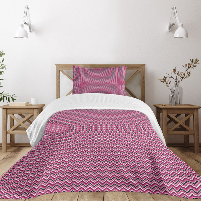 Zig Zag Ikat Style Bedspread Set