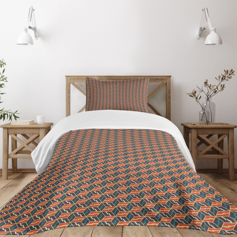 Rhombuses Hexagons Bedspread Set