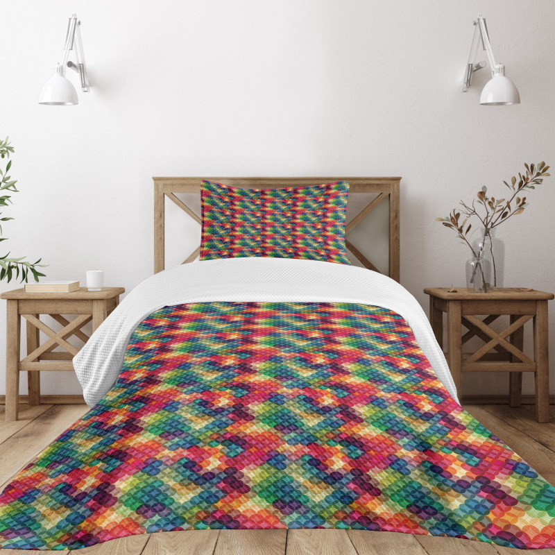 Colorful Circle Design Bedspread Set