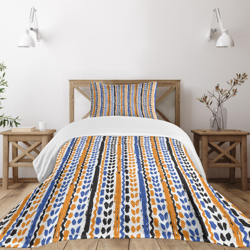 Watercolor Zigzag Lines Bedspread Set