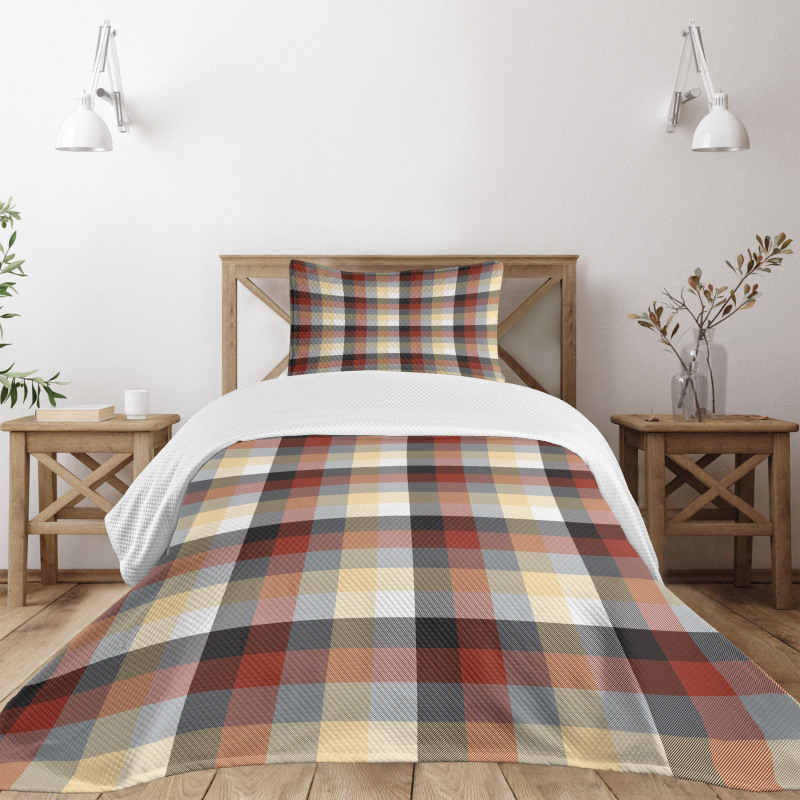 Colorful Quilt Motif Abstract Bedspread Set
