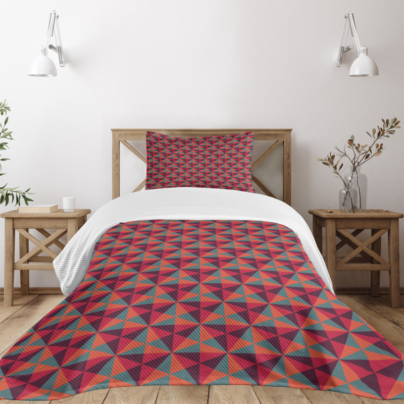 Triangles Mosaic Bedspread Set