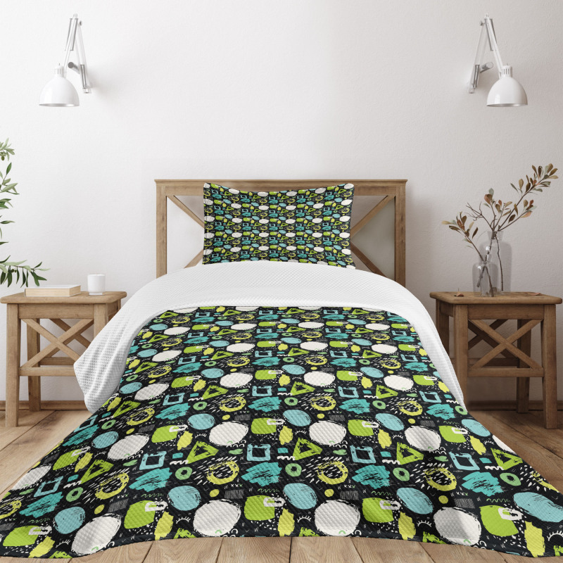 Sketchy Geometric Art Bedspread Set