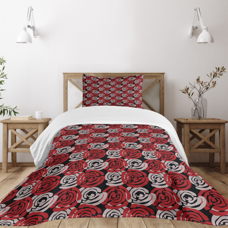 Digital Featured Rose Bedspread Set