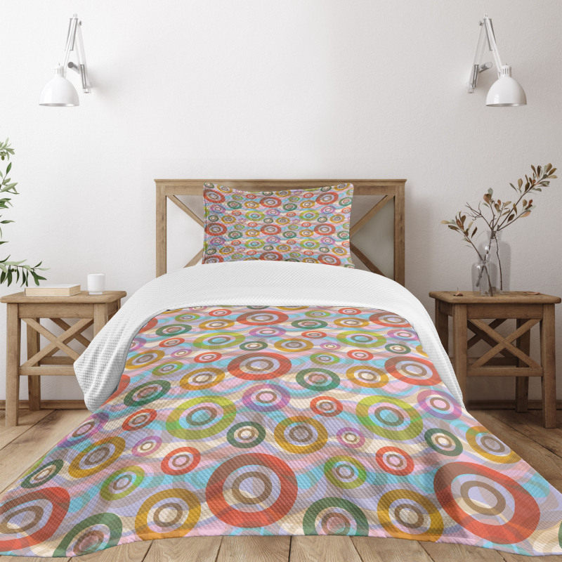Hippie Colorful Circles Bedspread Set