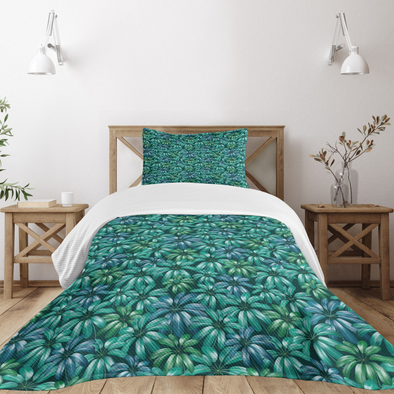 Exotic Blooms Foliage Bedspread Set