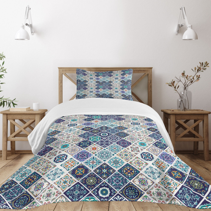 Portuguese Retro Tile Bedspread Set