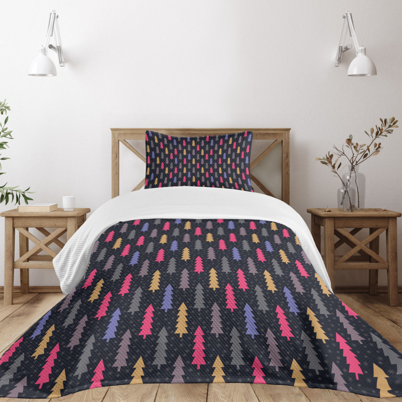 Noel Trees Snowflakes Bedspread Set