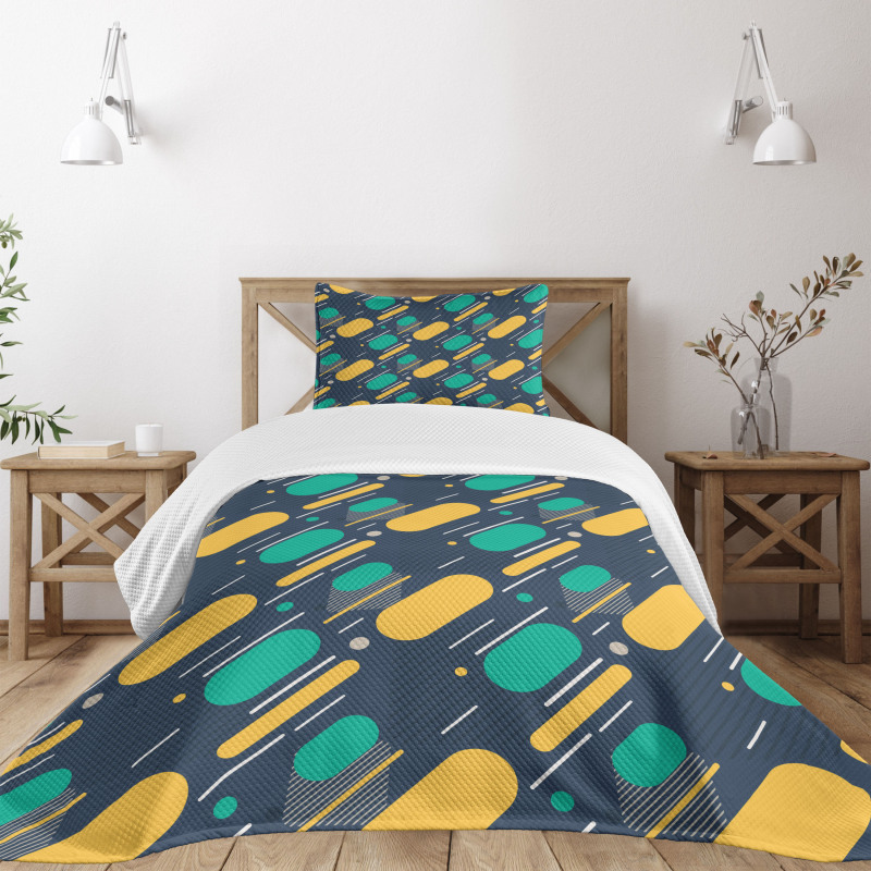 Lines Circles Colors Bedspread Set