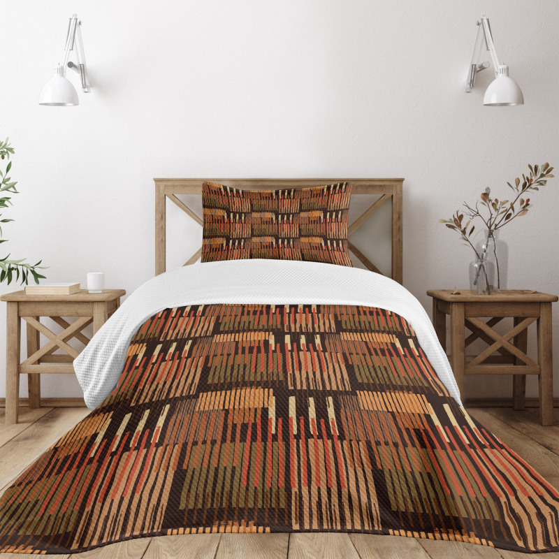 Geometric Stripes Design Bedspread Set