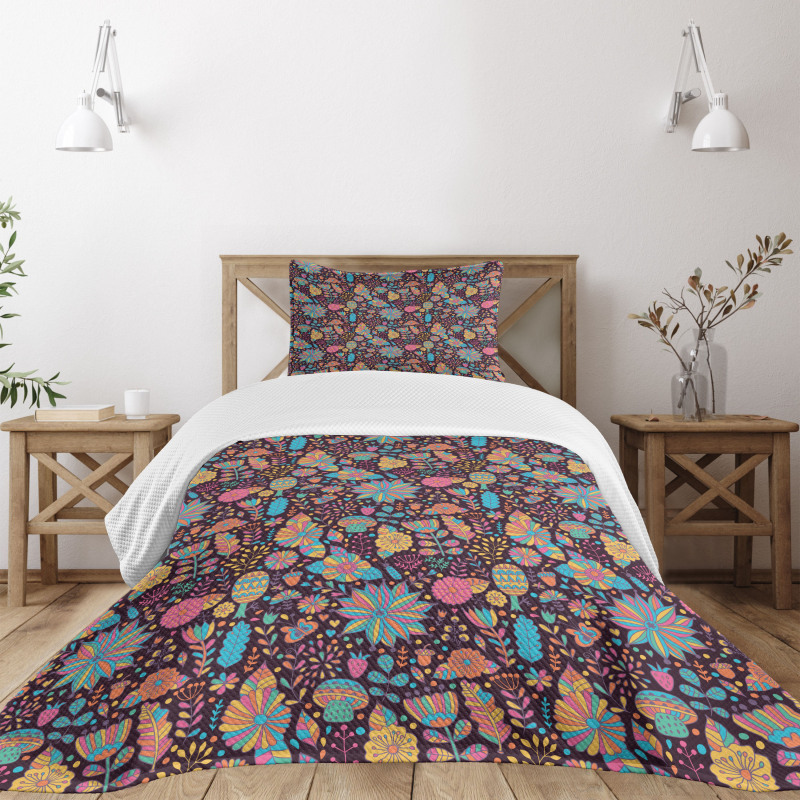 Doodle Scattered Dots Bedspread Set