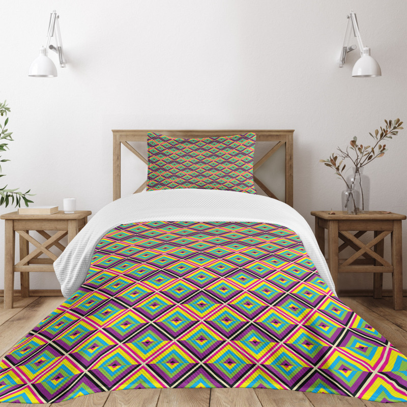 Rhombus Composition Bedspread Set